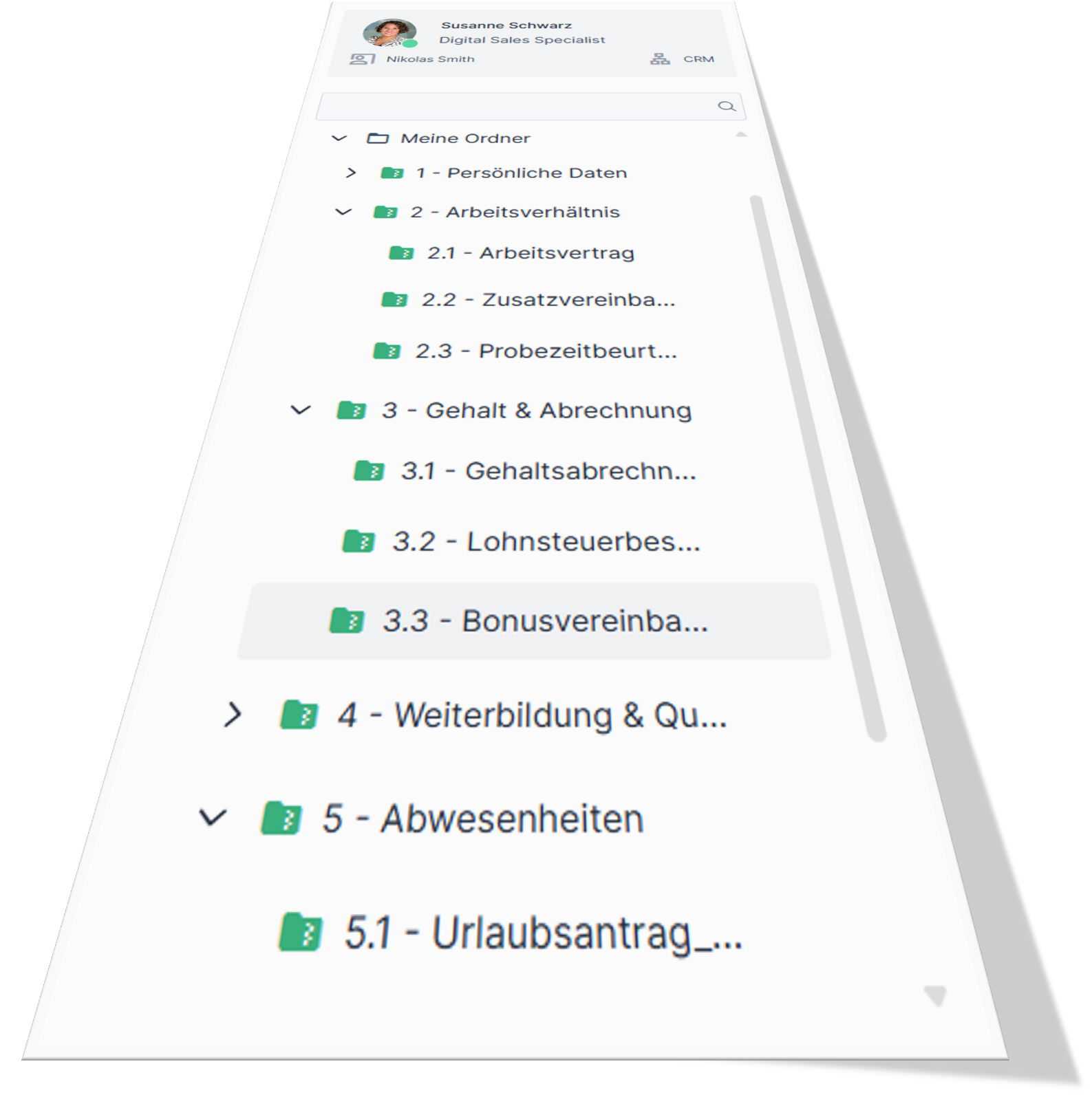 Ein Bildausschnitt aus KAN-ONE E-Akte