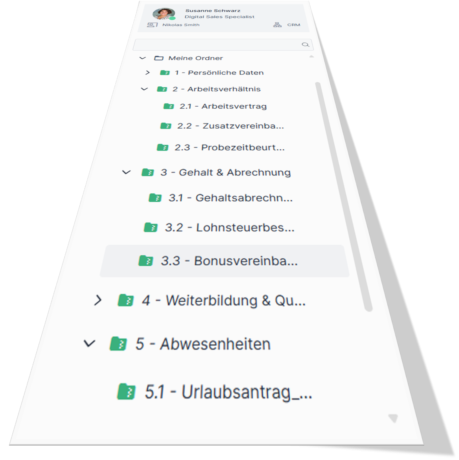 Ein Bildausschnitt aus KAN-ONE E-Akte